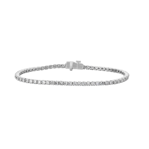 14K White Gold Diamond Eternity Bracelet