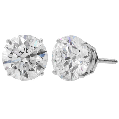 14K WHITE GOLD 5.00CTTW LAB GROWN STUD EARRINGS - Tapper's Jewelry 