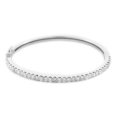 14K WHITE GOLD BANGLE BRACELET - Tapper's Jewelry 