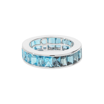 14K White Gold Blue Topaz Ring - Tapper's Jewelry 