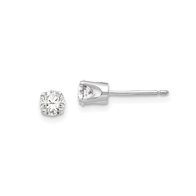14K White Gold Cubic Zirconia and Cubic Zirconia  Earrings - Tapper's Jewelry 