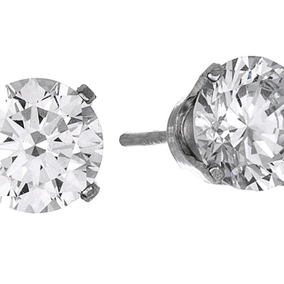 14K White Gold Cubic Zirconia Earrings - Tapper's Jewelry 