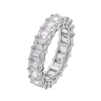 14K White Gold Cubic Zirconia Eternity Ring