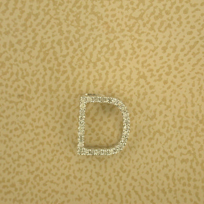 14K WHITE GOLD D INITAL DIAMOND PENDANT