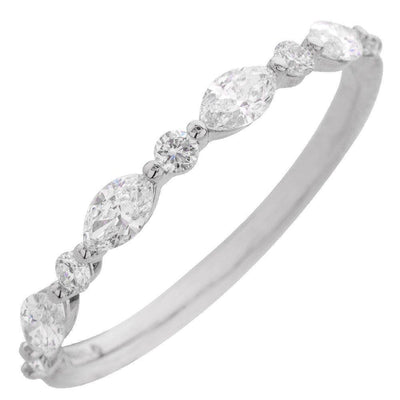 14K White Gold Diamond and Diamond  Band - Tapper's Jewelry 
