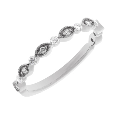 14K White Gold Diamond and Diamond  Band - Tapper's Jewelry 