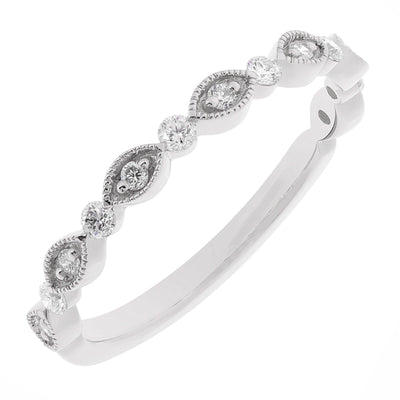 14K White Gold Diamond and Diamond  Band - Tapper's Jewelry 