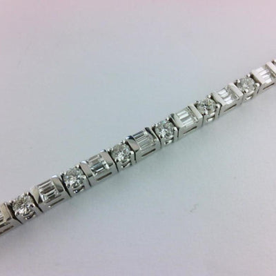 14K White Gold Diamond and Diamond  Bracelet - Tapper's Jewelry 