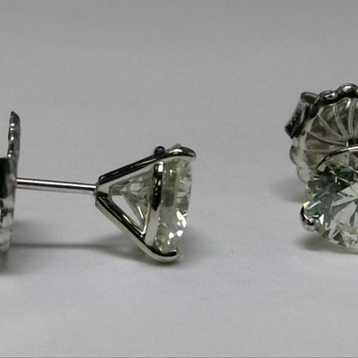 14K White Gold Diamond and Diamond  Earrings - Tapper's Jewelry 