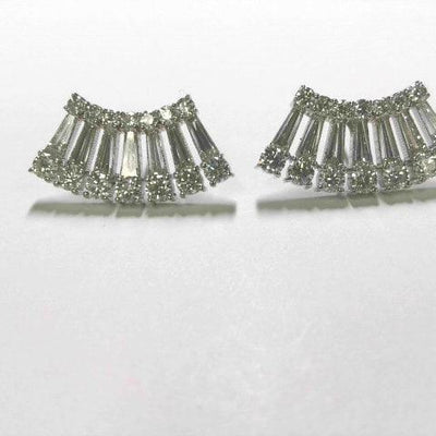 14K White Gold Diamond and Diamond  Earrings - Tapper's Jewelry 