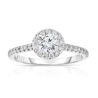 14K White Gold Diamond and Diamond  Engagement Ring - Tapper's Jewelry 