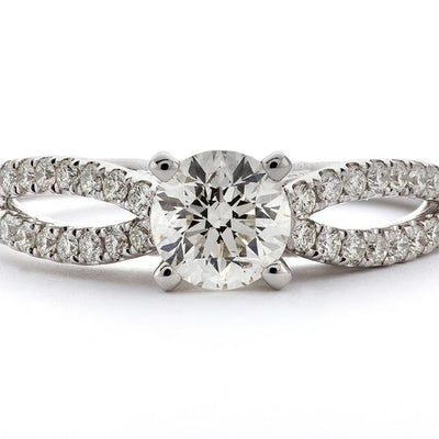 14K White Gold Diamond and Diamond  Engagement Ring - Tapper's Jewelry 