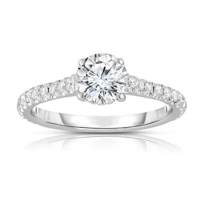 14K White Gold Diamond and Diamond  Engagement Ring - Tapper's Jewelry 
