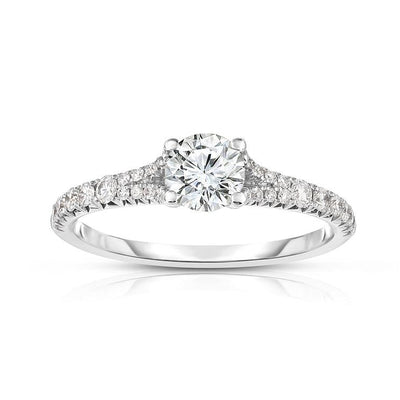 14K White Gold Diamond and Diamond  Engagement Ring - Tapper's Jewelry 