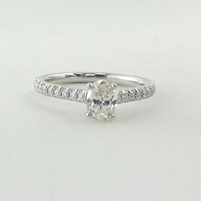 14K White Gold Diamond and Diamond  Engagement Ring - Tapper's Jewelry 