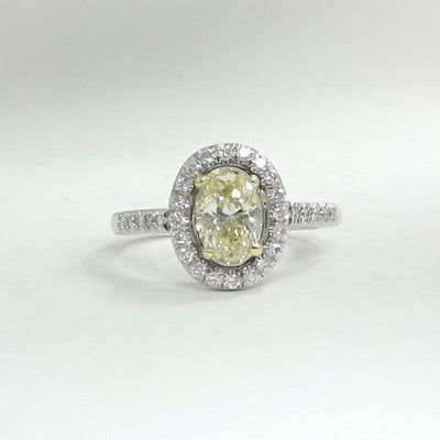14K White Gold Diamond and Diamond  Engagement Ring - Tapper's Jewelry 