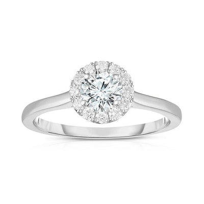 14K White Gold Diamond and Diamond  Engagement Ring - Tapper's Jewelry 