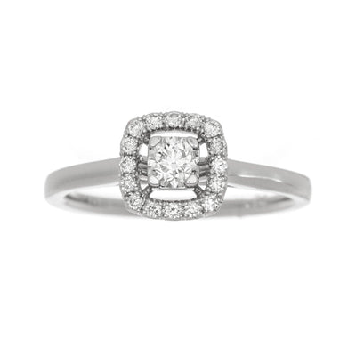 14K White Gold Diamond and Diamond  Engagement Ring - Tapper's Jewelry 