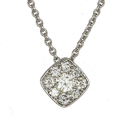 14K White Gold Diamond and Diamond  Necklace - Tapper's Jewelry 