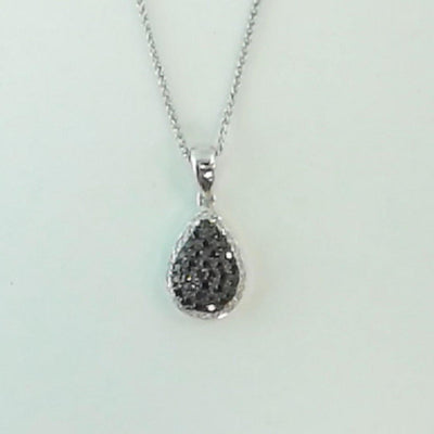 14K White Gold Diamond and Diamond  Necklace - Tapper's Jewelry 
