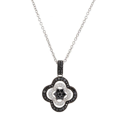 14K White Gold Diamond and Diamond  Necklace - Tapper's Jewelry 