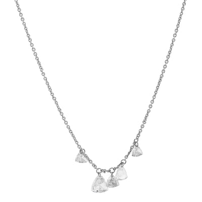14K White Gold Diamond and Diamond  Necklace - Tapper's Jewelry 