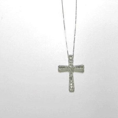 14K White Gold Diamond and Diamond  Necklace