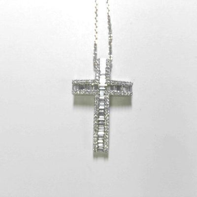 14K White Gold Diamond and Diamond  Necklace - Tapper's Jewelry 