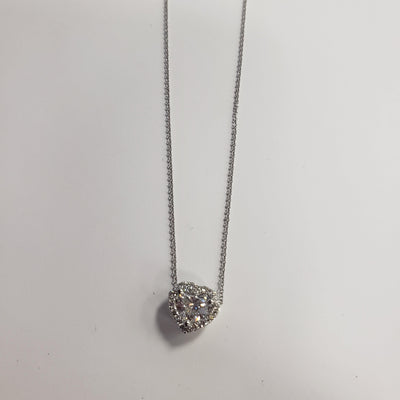 14K White Gold Diamond and Diamond  Necklace
