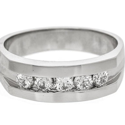 14K White Gold Diamond Band - Tapper's Jewelry 