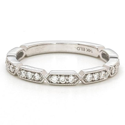 14K White Gold Diamond Band - Tapper's Jewelry 
