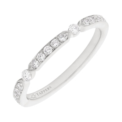 14K White Gold Diamond Band - Tapper's Jewelry 