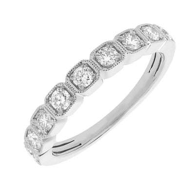14K White Gold Diamond Band