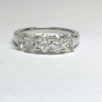 14K White Gold Diamond Band