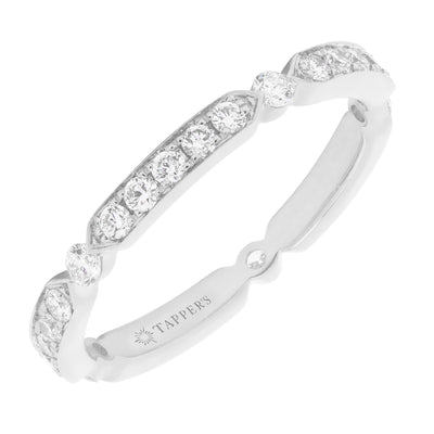 14K White Gold Diamond Band - Tapper's Jewelry 