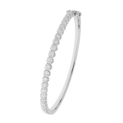 14K White Gold Diamond Bangle - Tapper's Jewelry 