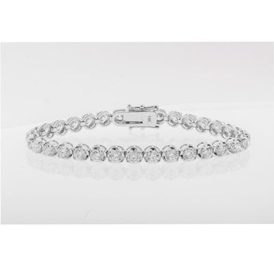14K White Gold Diamond Bracelet