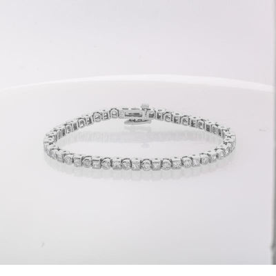 14K White Gold Diamond Bracelet - Tapper's Jewelry 