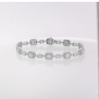 14K White Gold Diamond Bracelet - Tapper's Jewelry 