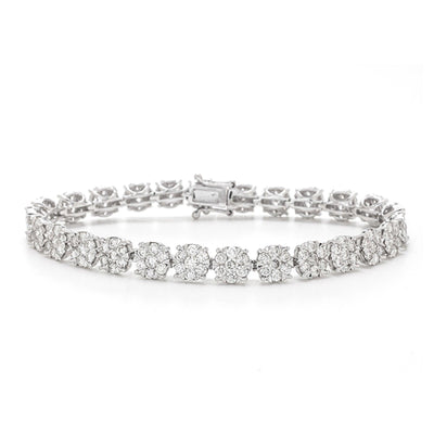 14K WHITE GOLD DIAMOND BRACELET - Tapper's Jewelry 
