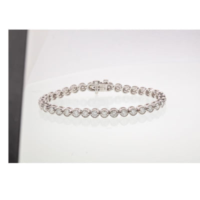 14K White Gold Diamond Bracelet - Tapper's Jewelry 