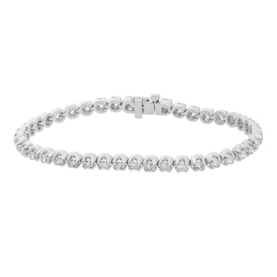 14K White Gold Diamond Bracelet - Tapper's Jewelry 