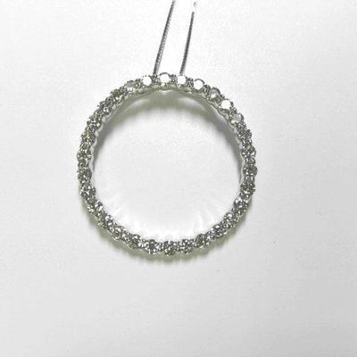 14K WHITE GOLD DIAMOND CIRCLE PEANDAT - Tapper's Jewelry 