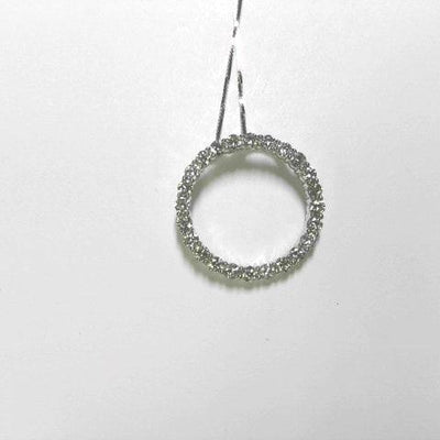14K WHITE GOLD DIAMOND CIRCLE PENDANT NECKLACE - Tapper's Jewelry 