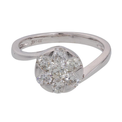 14K WHITE GOLD DIAMOND CLUSTER RING - Tapper's Jewelry 