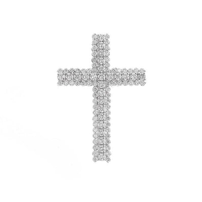 14K White Gold Diamond Cross Pendant - Tapper's Jewelry 