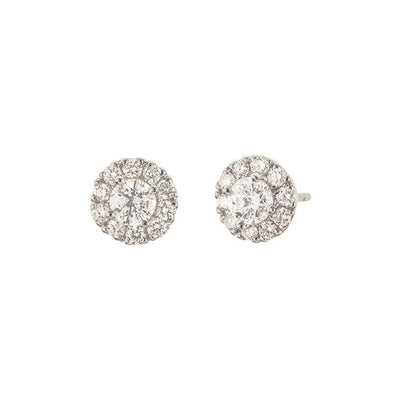 14K White Gold Diamond Earrings - Tapper's Jewelry 