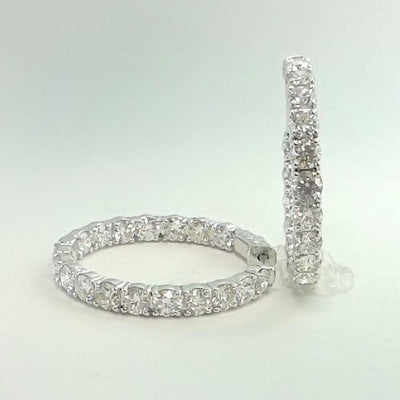 14K White Gold Diamond Earrings - Tapper's Jewelry 