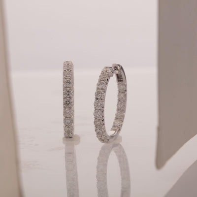 14K White Gold Diamond Earrings - Tapper's Jewelry 