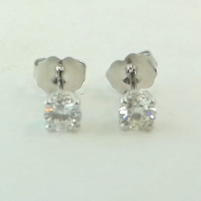 14K White Gold Diamond Earrings - Tapper's Jewelry 